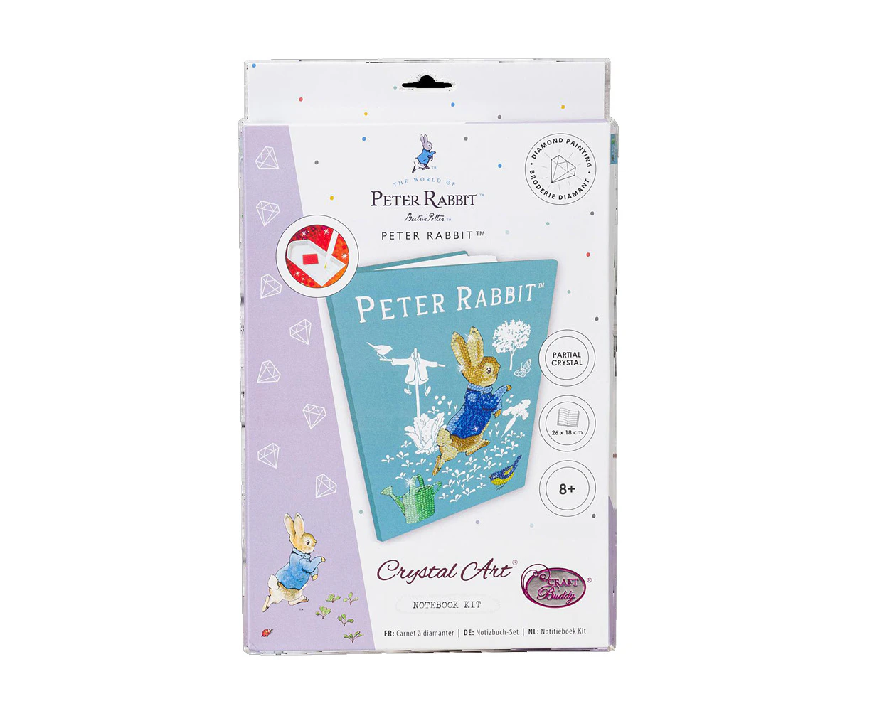 Craft Buddy Peter Rabbit 50-Pages Notebook Crystal Art Kit 18x26cm Kids 8y+