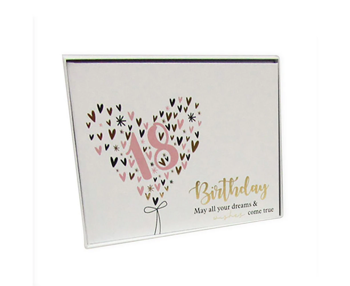 18th Heart Guest Book 23x18cm Novelty Birthday Party Signature Notepad Set