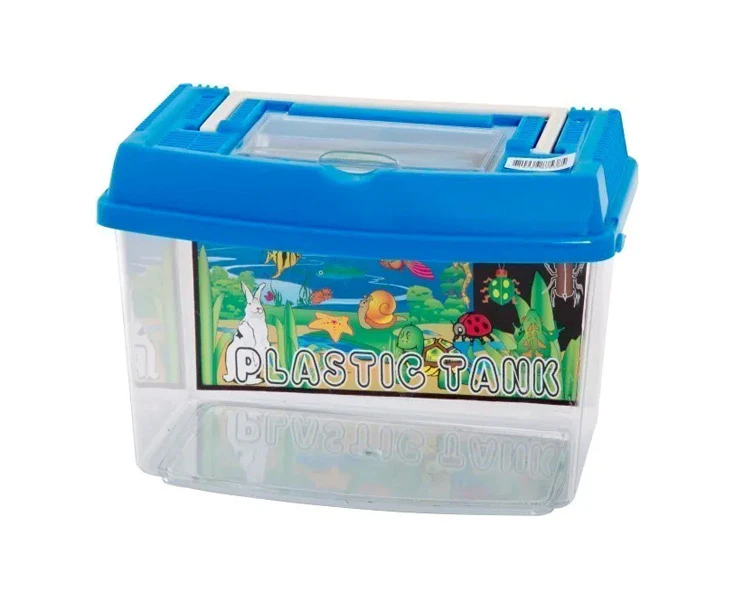 Plastic Fish/Bug Aquarium Tank Insect Box Container 30cm 9.5L w/Lid Assorted L