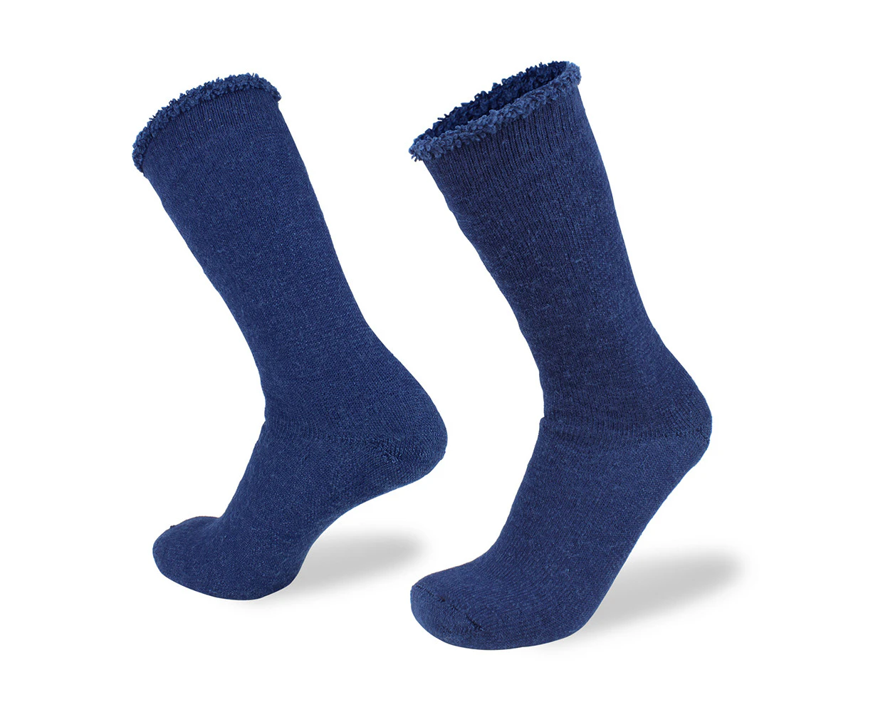 Wilderness Wear Industrial Beast 2 Men Outdoor Winter Socks Navy Merino - Navy