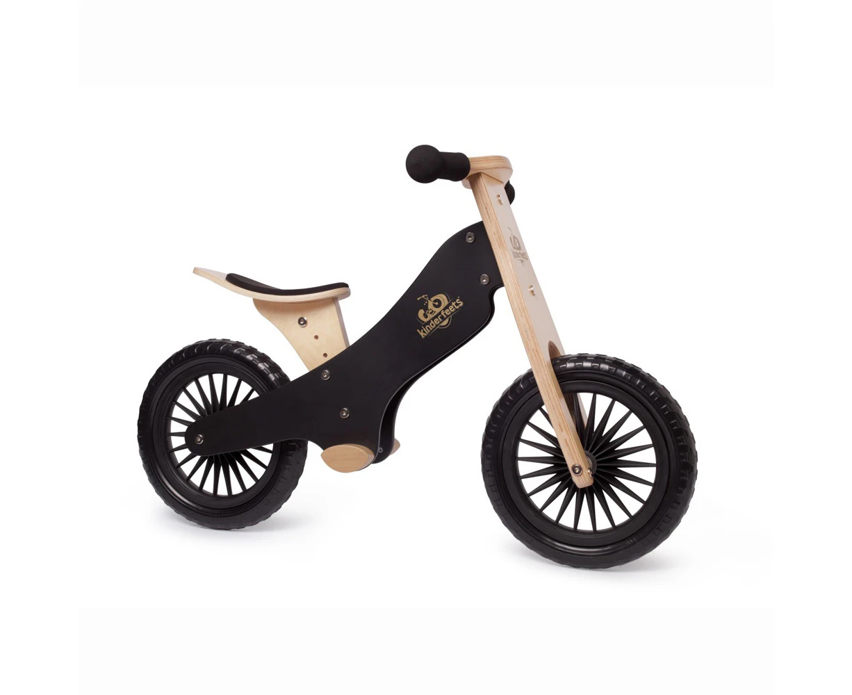 Kinderfeets 84cm Wood Balance/Training Bike Kids/Children Ride-On Toy Black 2y+