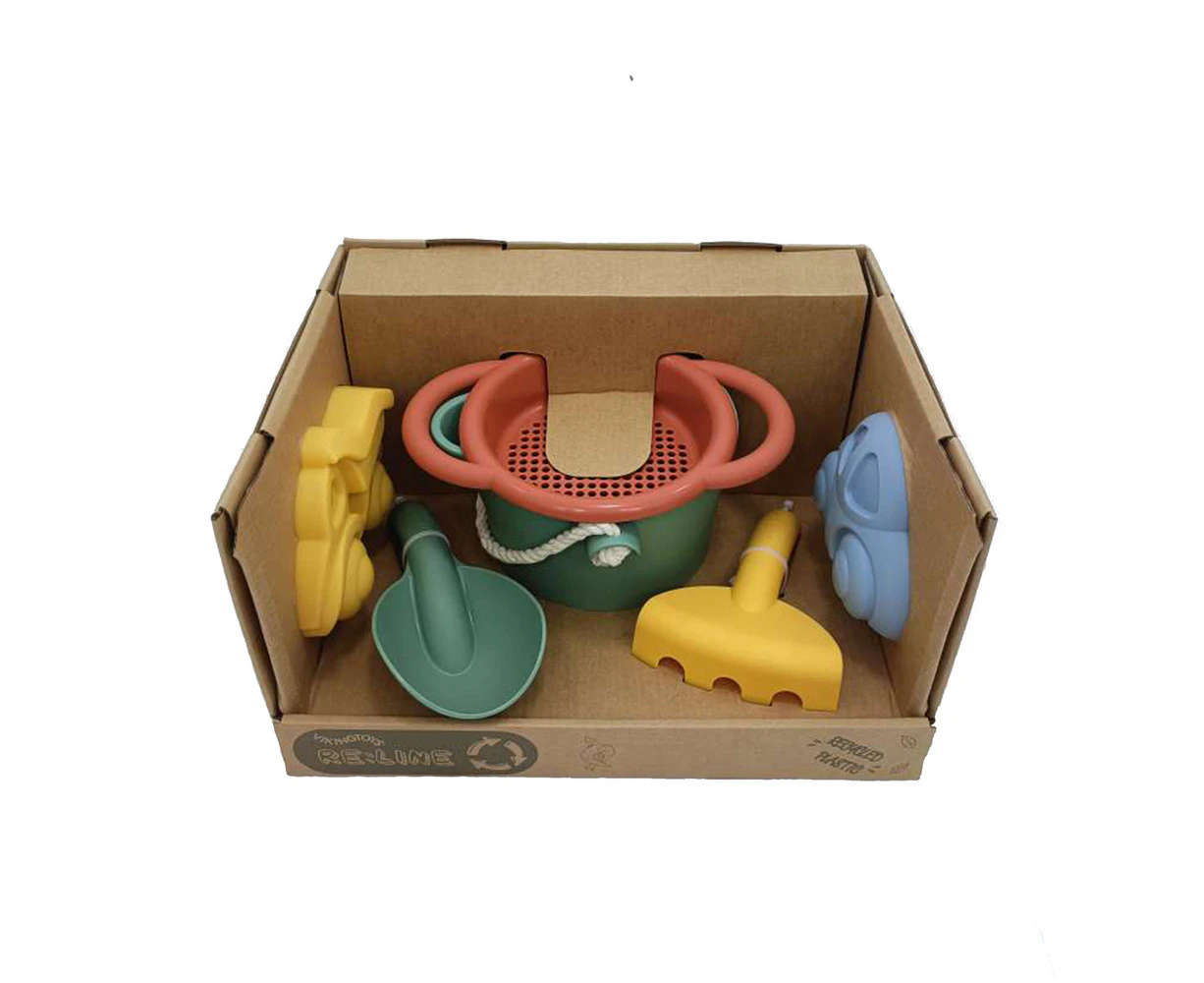 5pc Viking Toys Reline Bucket/Mould/Spade Sandpit/Beach Toy Play Set Kids 12m+