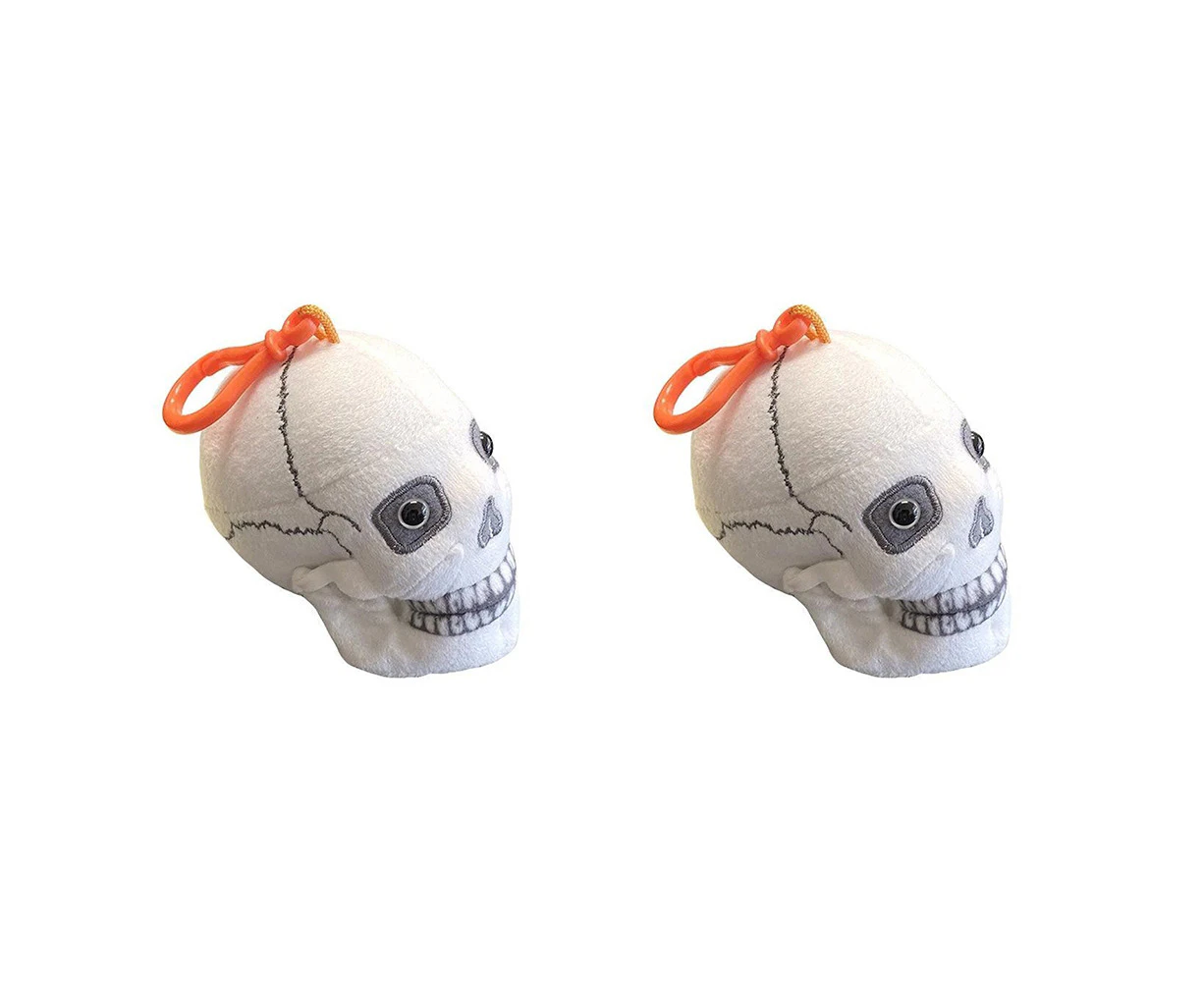 2x Giant Microbes Skull Key Chain Hanging Keyring 8.8cm Bag/Tote Decor Accessory