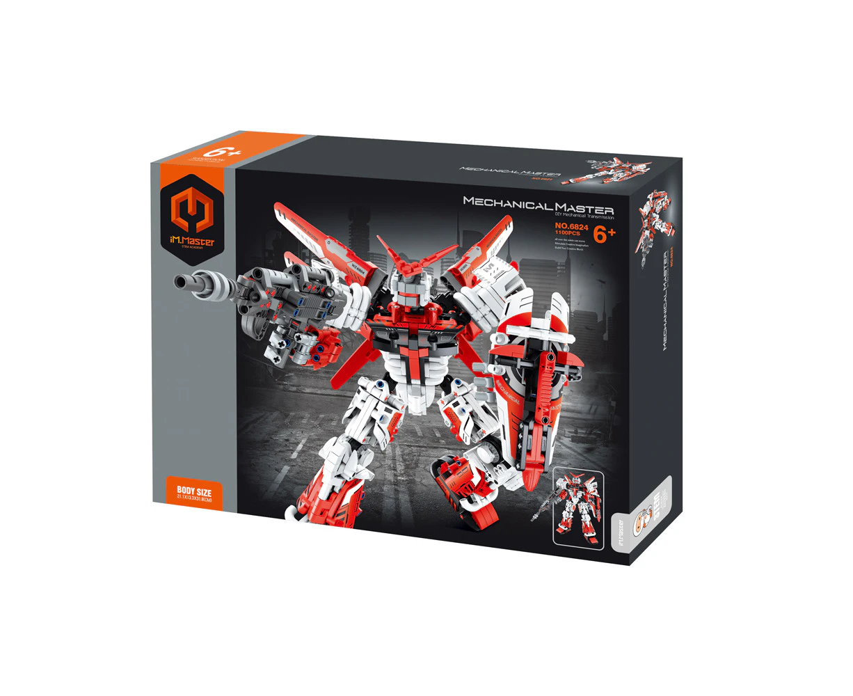 1100pc iM.Master Mecha Model Building Blocks Kids DIY Assemble Toy Kit Red 6y+