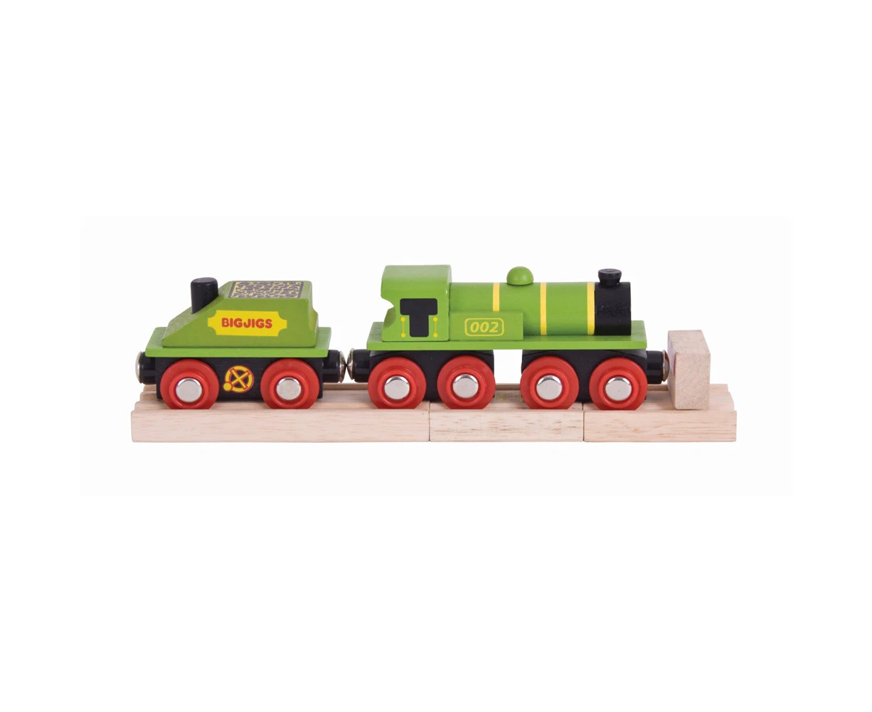 Bigjigs Rail 19cm Big Green Engine Kids/Children Collectible Wooden Toy Set 3y+