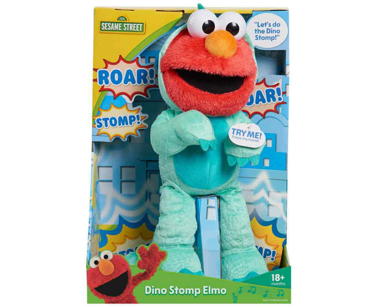 Sesame Street Dino Stomp Elmo Kids/Childrens Interactive Toy 35cm 18M+