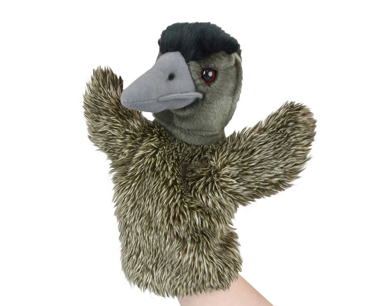 Lil Friends 26cm Emu Animal Hand Puppet Kids/Children Soft Plush Toy Grey 0m+