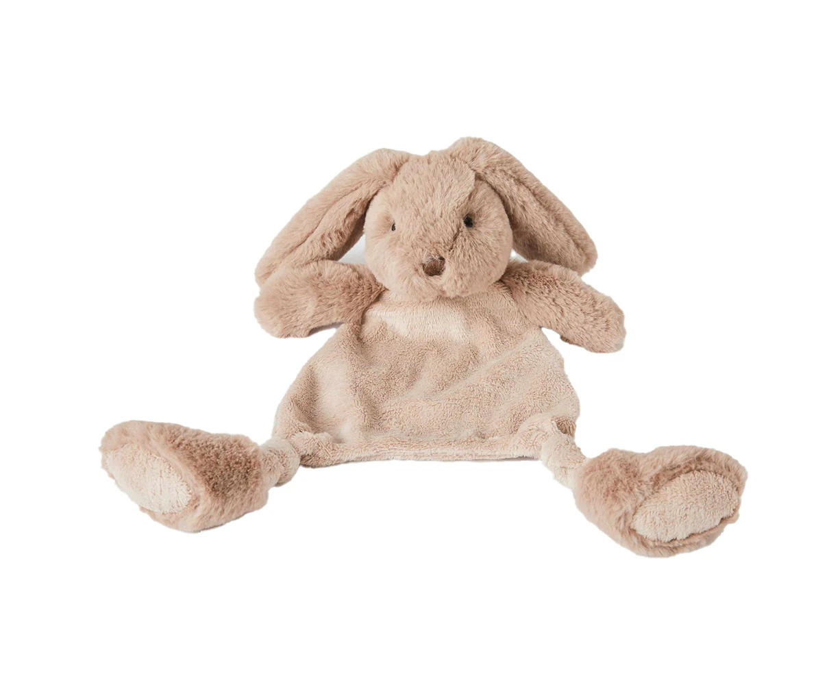 Jiggle & Giggle 33cm Bunny Comforter Teething Blanket Plush Toy Baby 0m+ Taupe