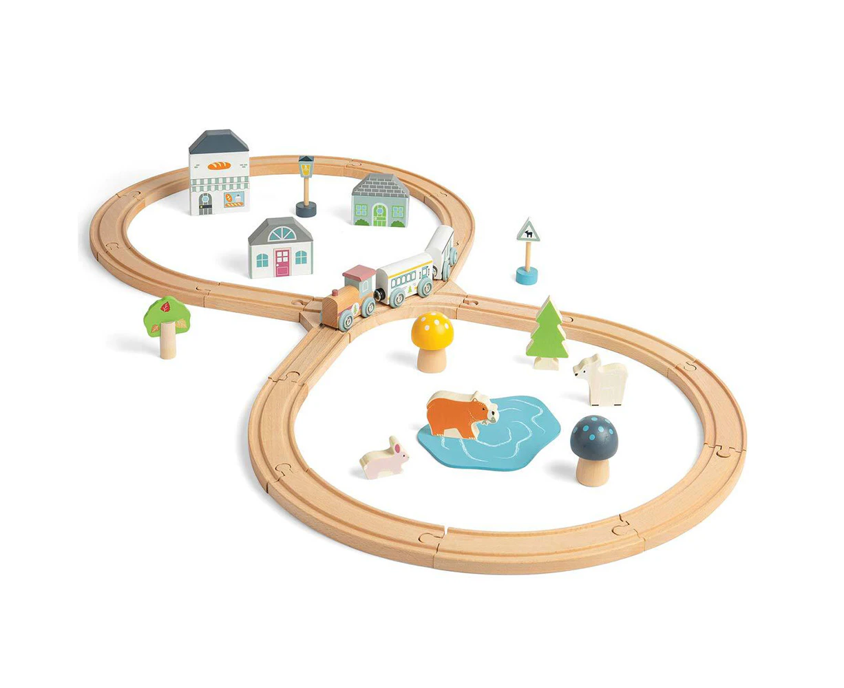 Bigjigs Rail Woodland Animal Train Set Kids/Children Fun Play Wooden Toy 3y+