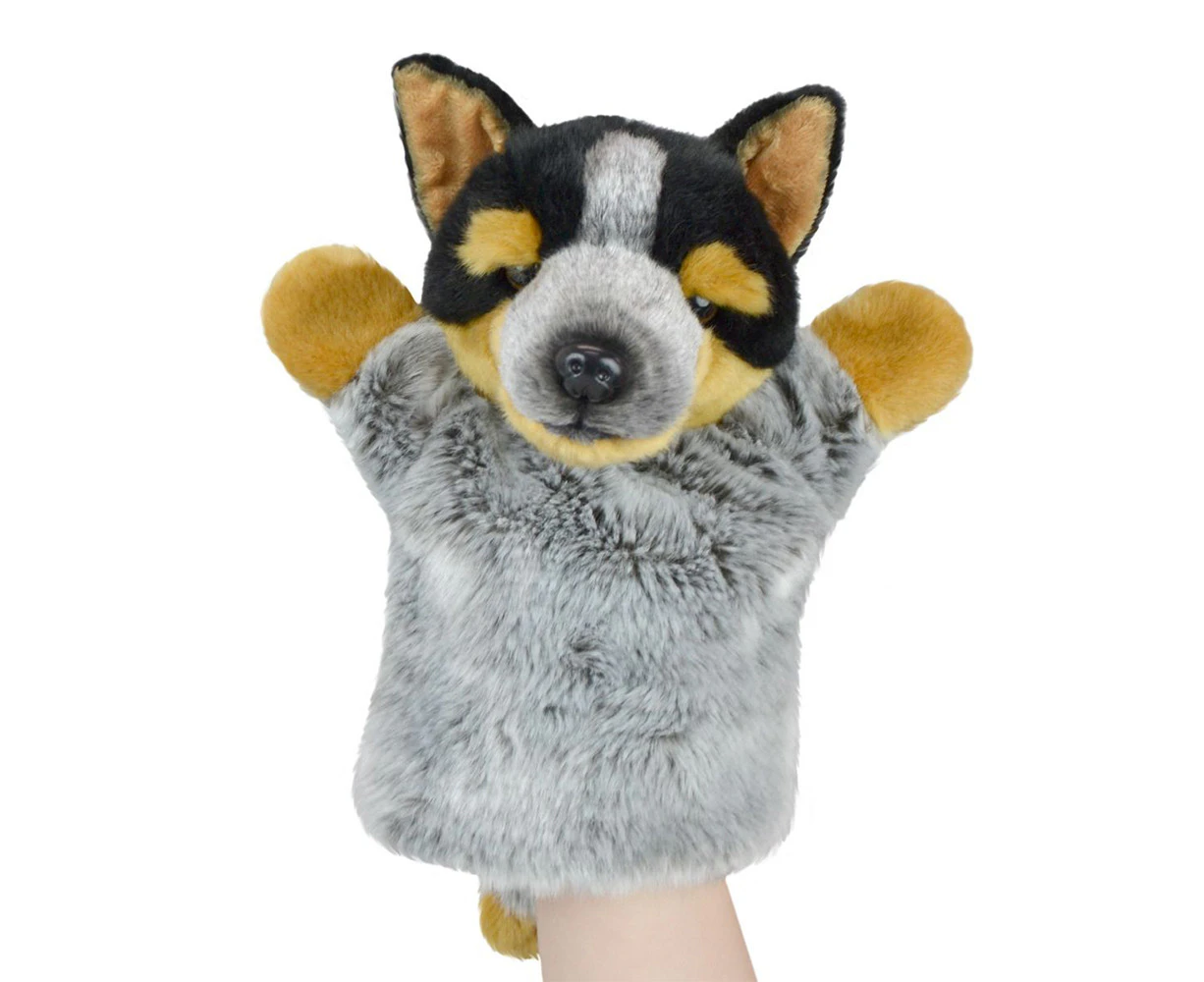 Lil Friends 26cm Blue Heeler Animal Hand Puppet Kids/Children Plush Toy Grey 0m+