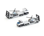 2x Siku 1610 Low Loader Truck w/ Helicopter Diecast Metal Kids Play Toy 3y+