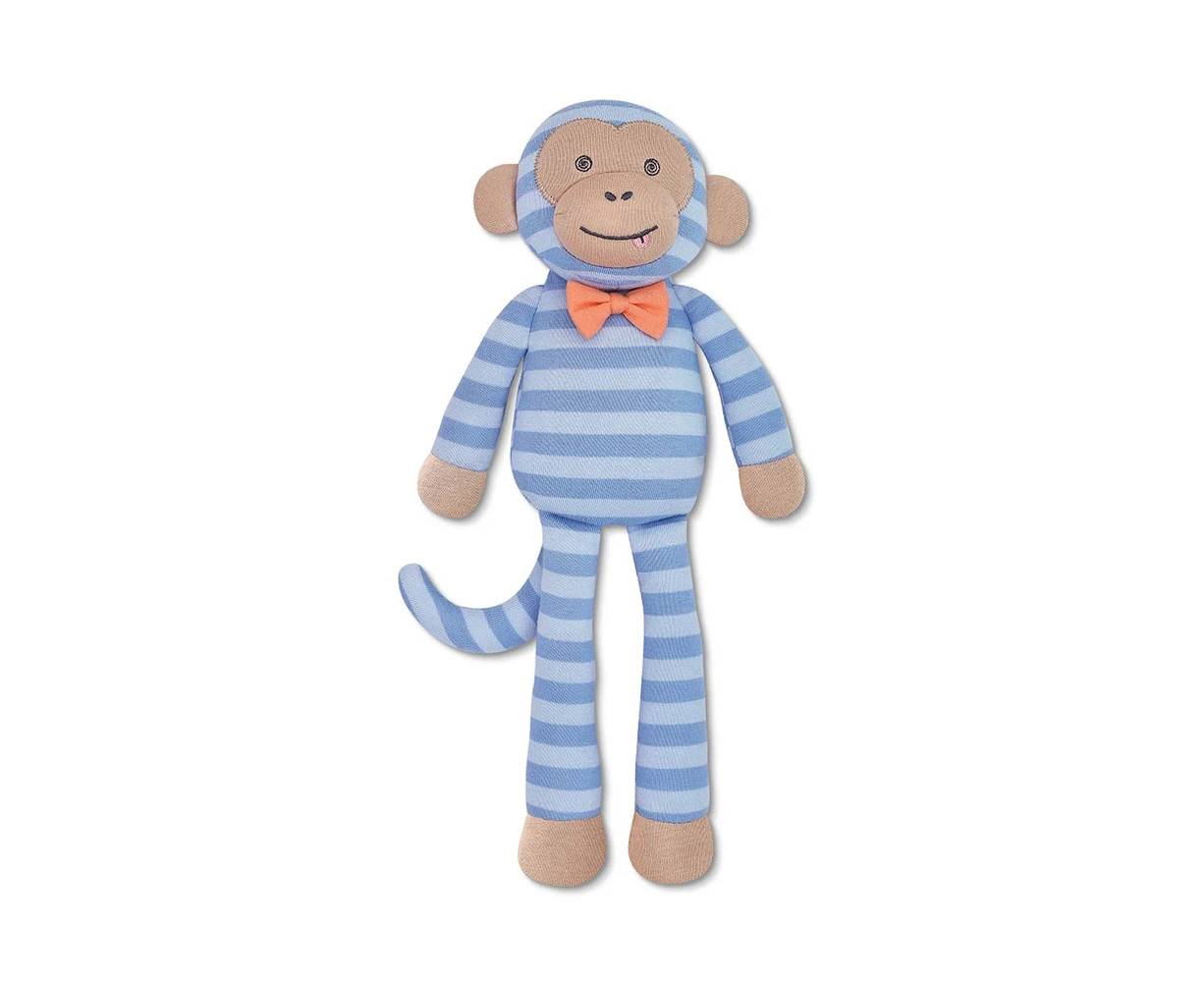 Organic Farm Buddies 35cm Marvin the Monkey Kids Soft Animal Plush Toy Blue 0+