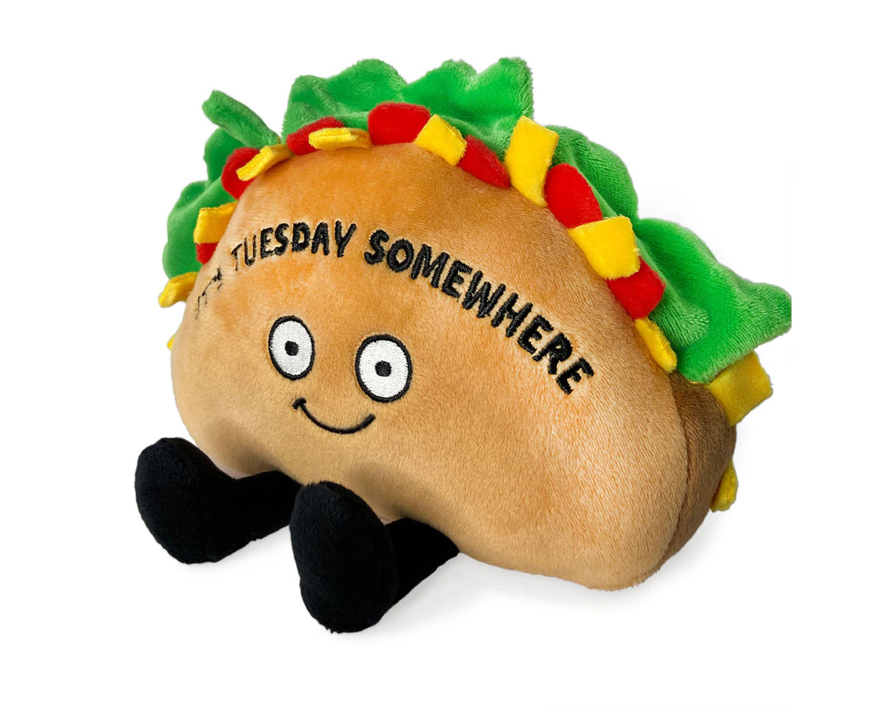 Punchkins It's Tuesday Somewhere Taco Plush Stuffed Cuddle Toy Plushies 20cm