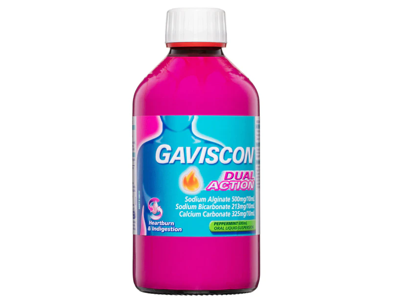 Gaviscon Dual Action Oral Liquid Heartburn & Indigestion Relief Peppermint 600mL