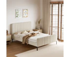 Oikiture Bed Frame Double Size Velvet Fabric ROYO