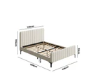 Oikiture Bed Frame Double Size Velvet Fabric ROYO