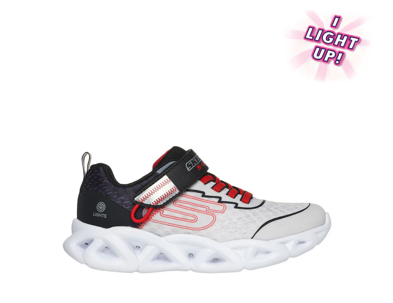 Skechers Boys' S-Lights: Twisty Brights 2.0 Sneakers - Light Grey/Red/Black