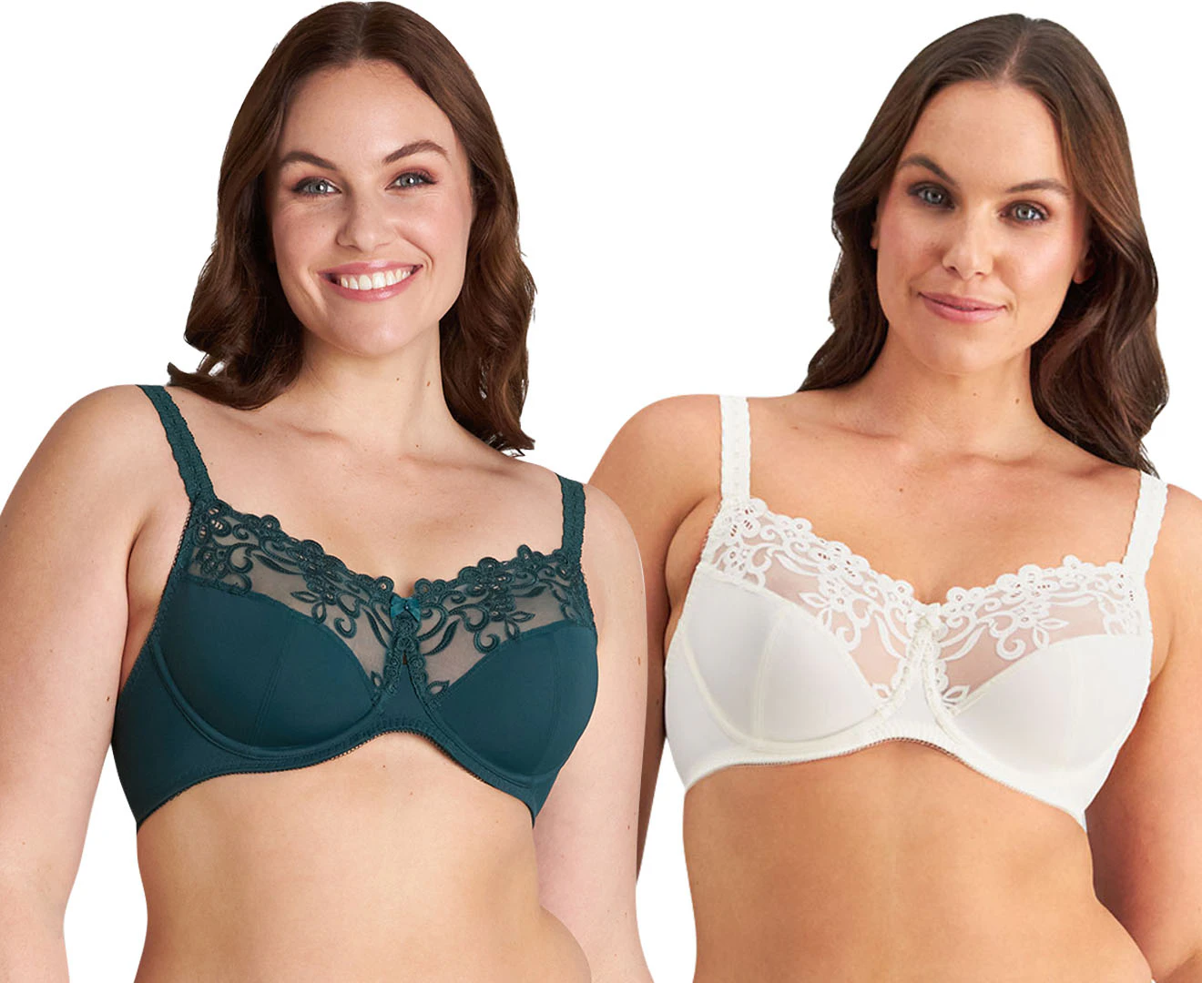 Fayreform Women's Coral Underwire Bra 2-Pack - Green/White