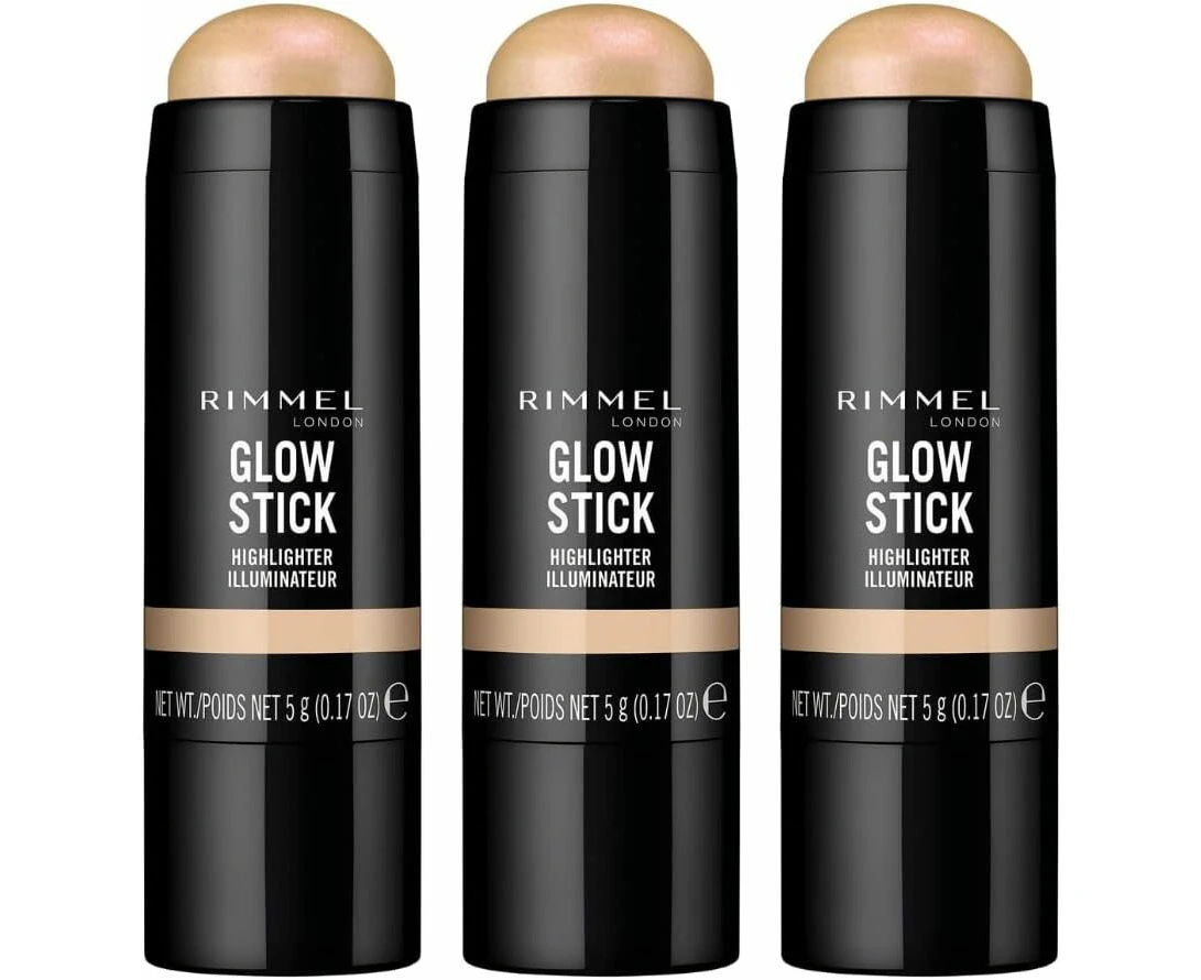 3x Rimmel 5g Glow Stick Highlighter - 002 Bold