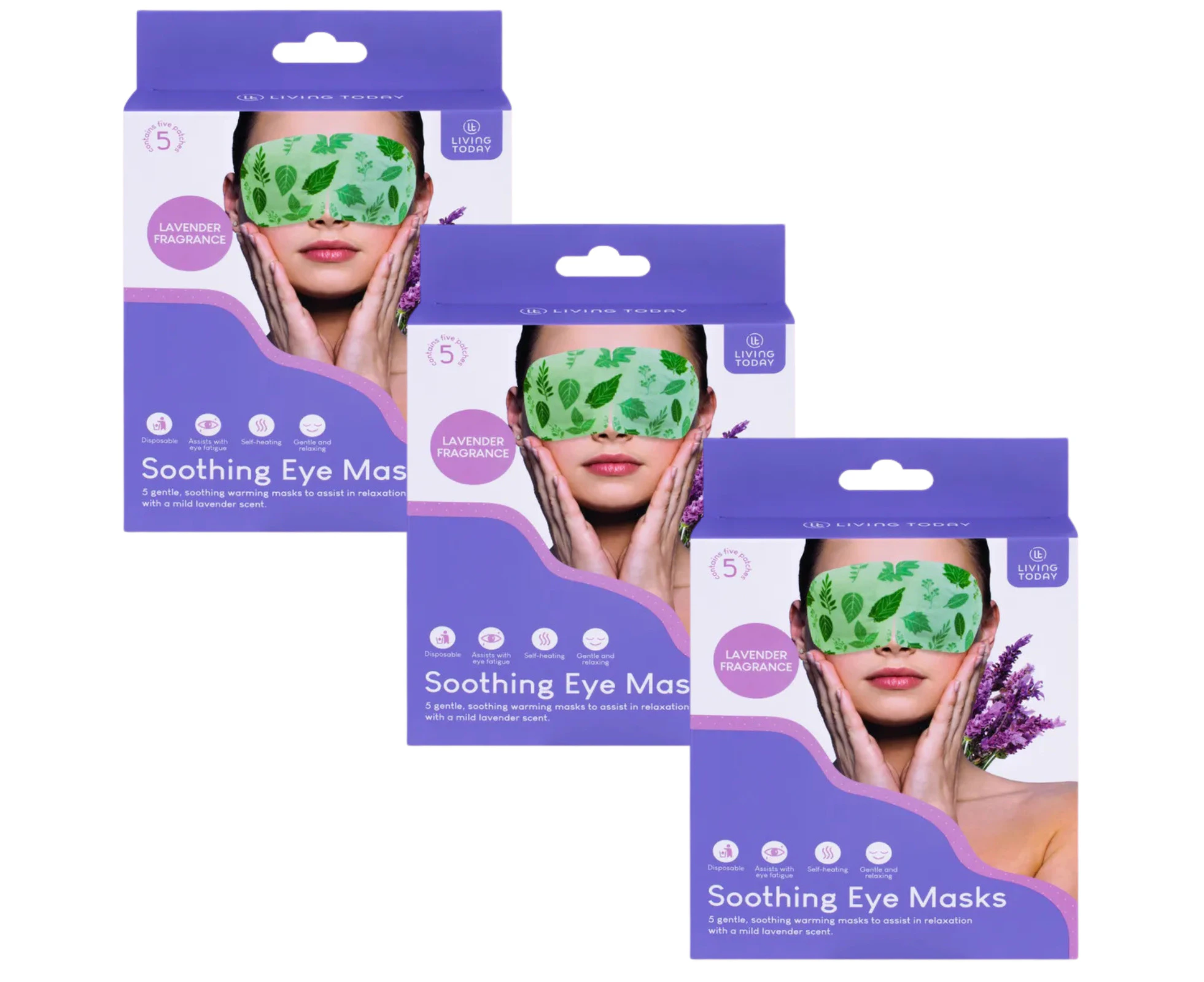 3 Packs of 5 Soothing Eye Masks Soft Self Heating Patch for Fatigue Dark Circles