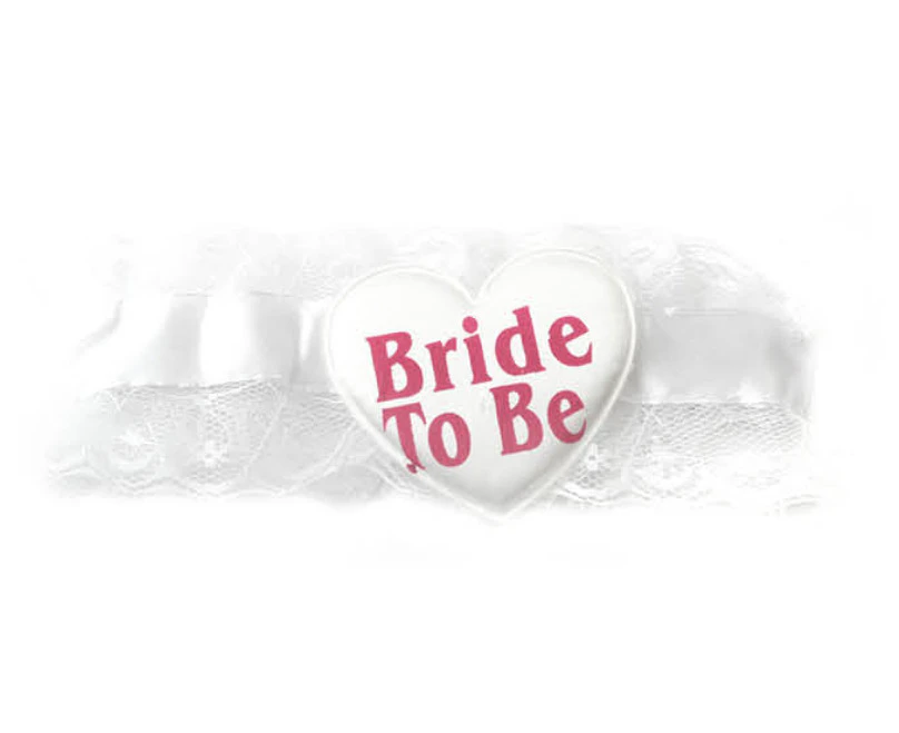 Bride to Be Garter Party Girls Hens Night Wedding Shower Bachelorette - White