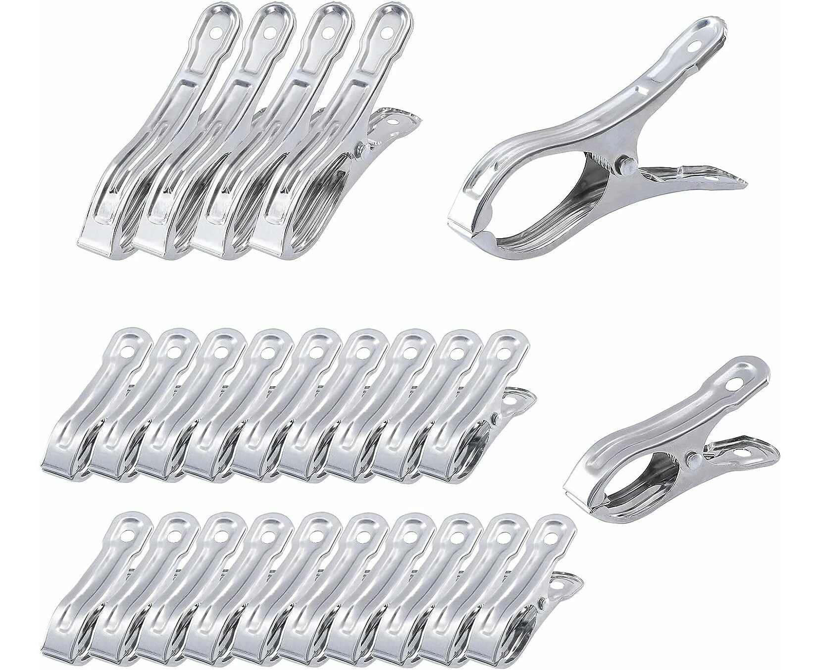 24x STAINLESS STEEL CLOTHES PEGS Laundry Clips Washing Line Clothespin Bulk