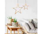 4X Large Bamboo Star LED Hanging Lamp Lights Light Home Decor Lighting - Natural