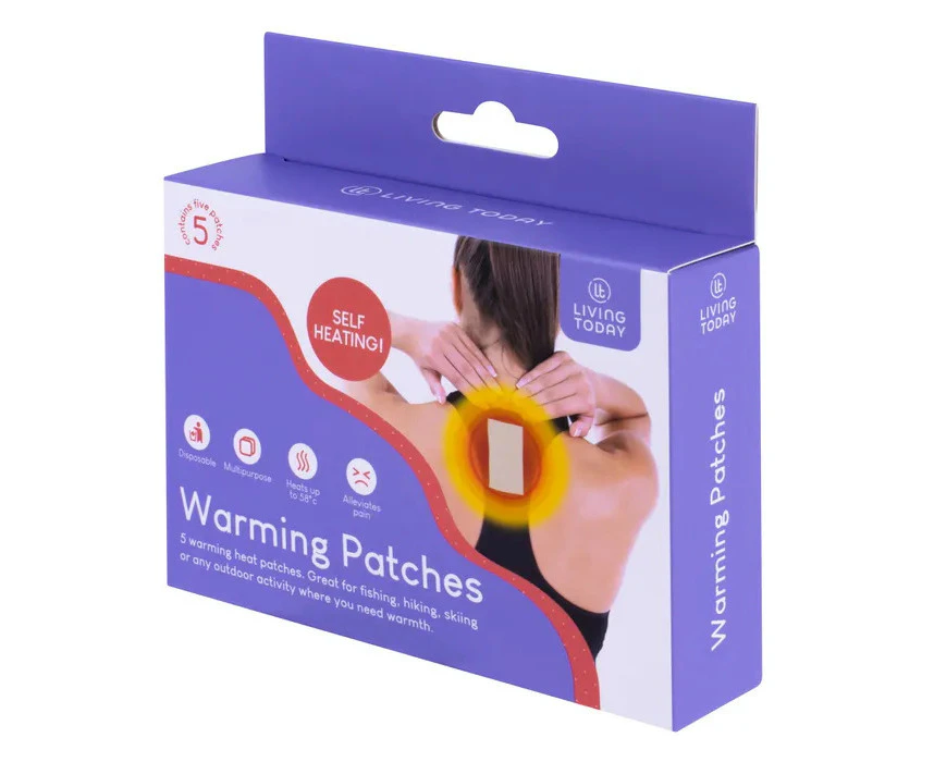 1 Pack of 5 Warming Patches Soft Self Heating Patch Hiking Fishing Skiing