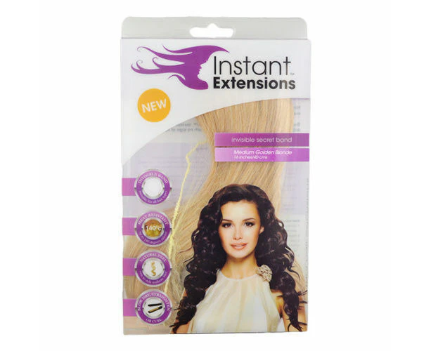 Instant Hair Extensions w/ Invisible Band - Medium Golden Blonde