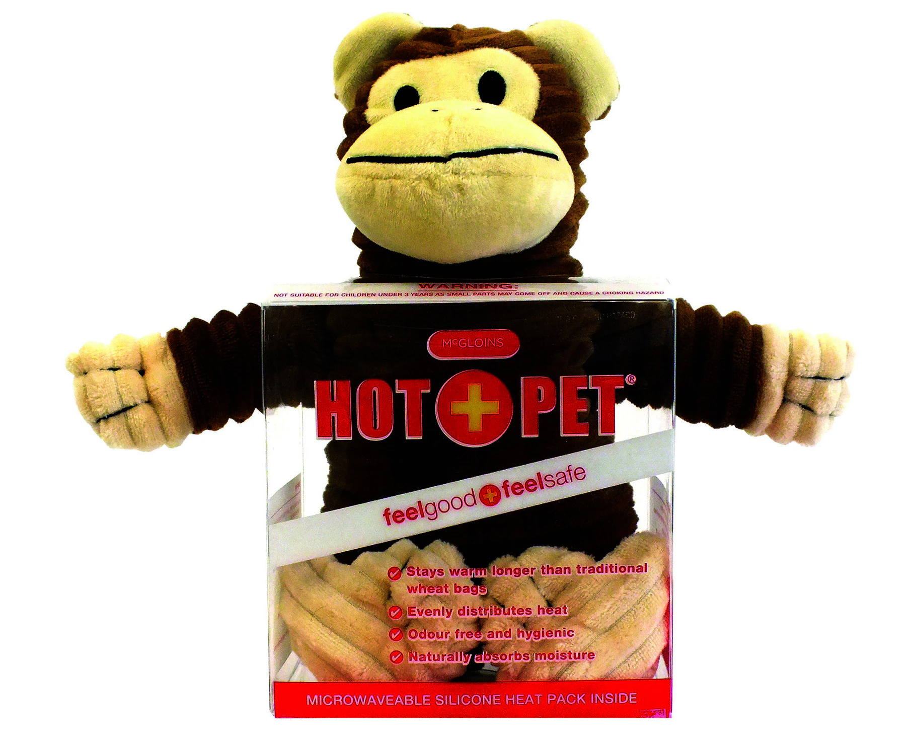 Hot+Pet Unicorn Microwaveable Silicone Heat Pack Therapy - Monkey