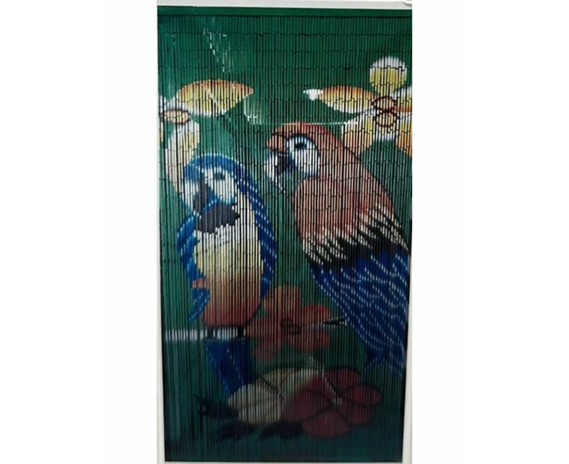 Deluxe Handmade Bamboo Door Curtain Room Divider (90cm x 200cm) - Parrots/Birds