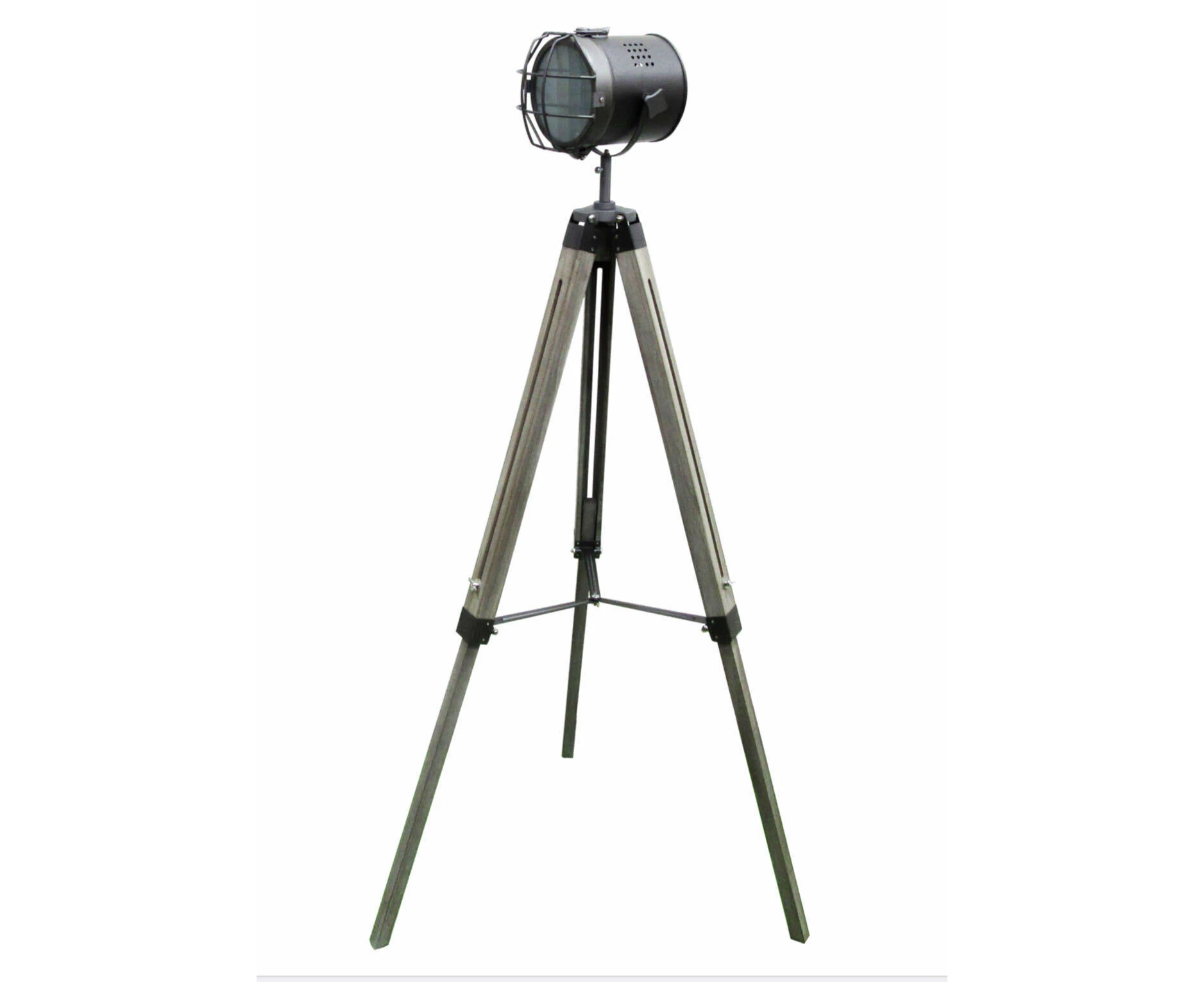 139cm Nautical Tripod Floor Lamp w Steel Grey Lamp Head Searchlight Spot Light Modern