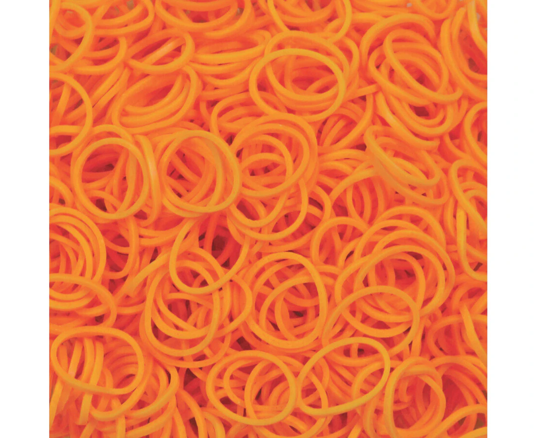 1200 pcs LOOM BANDS Rubber Refill Kit DIY Magical Bracelet 36S Clips,6 Hook - Plain Orange