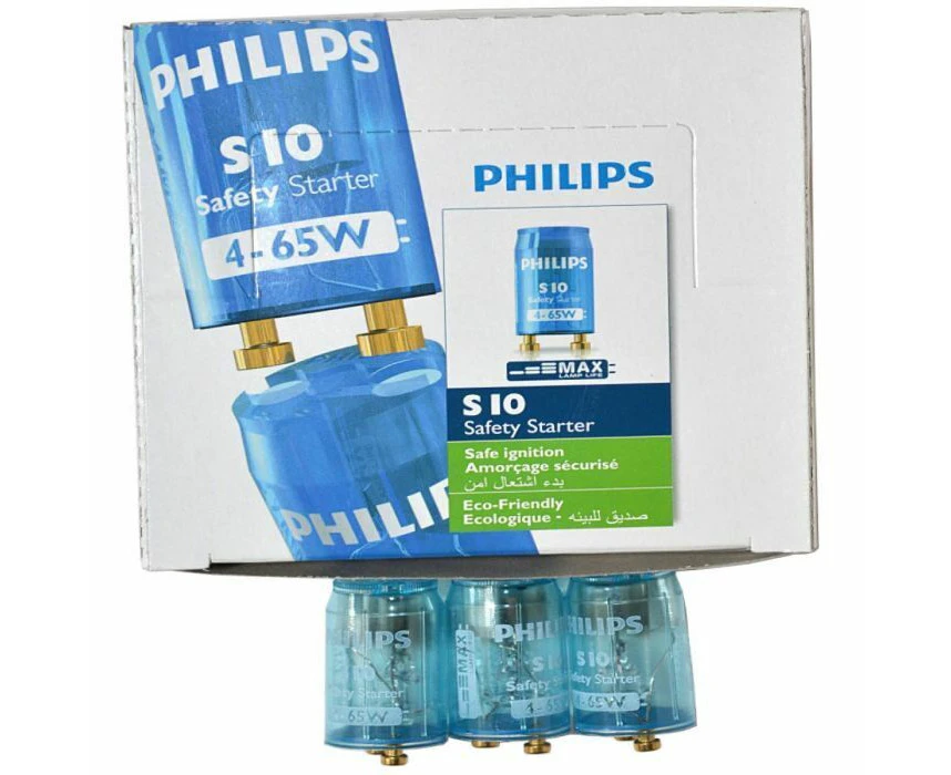 Philips S10 Safety Starters for Fluorescent Lamps Lights - 4 Boxes of 25