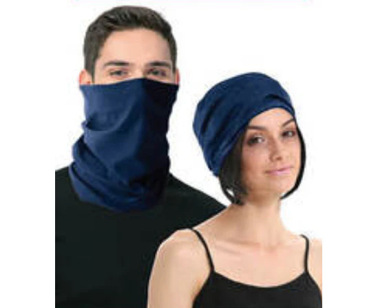 Seamless Tube Bandana Head Scarf Face Cover Mask Gaiter Ski Snow - Plain Colours - Navy