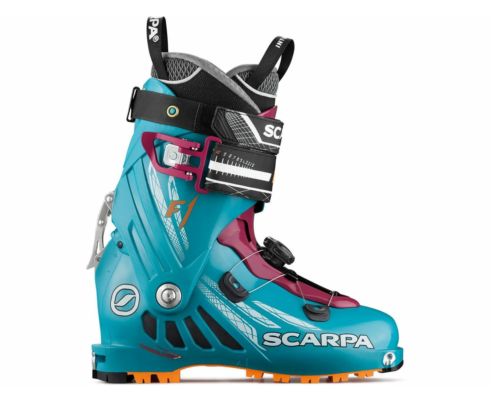 Scarpa Womens F1 Alpine Touring Ski Boots Skiing Snow - Arctic Blue/Purple - US 6.5