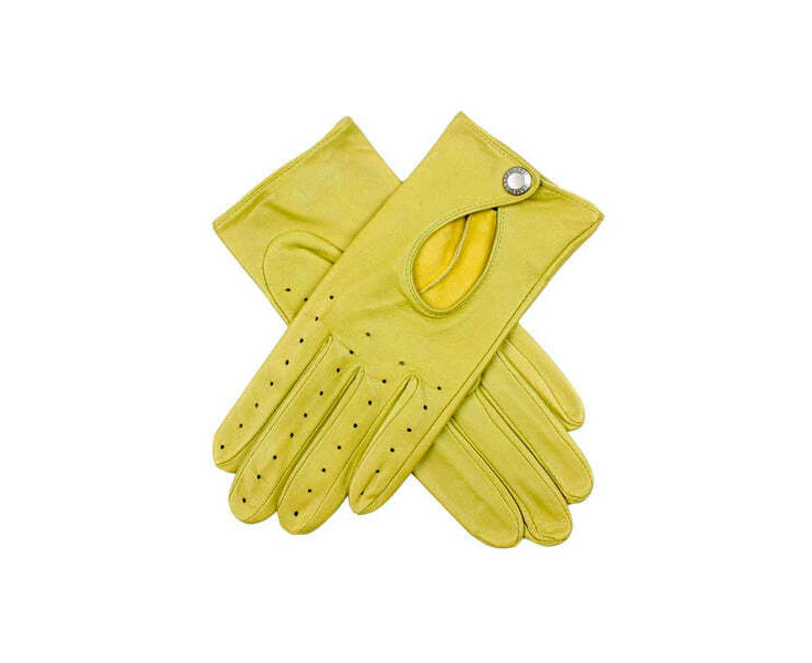 Dents Thruxton Womens Leather Driving Gloves Unlined - Lime