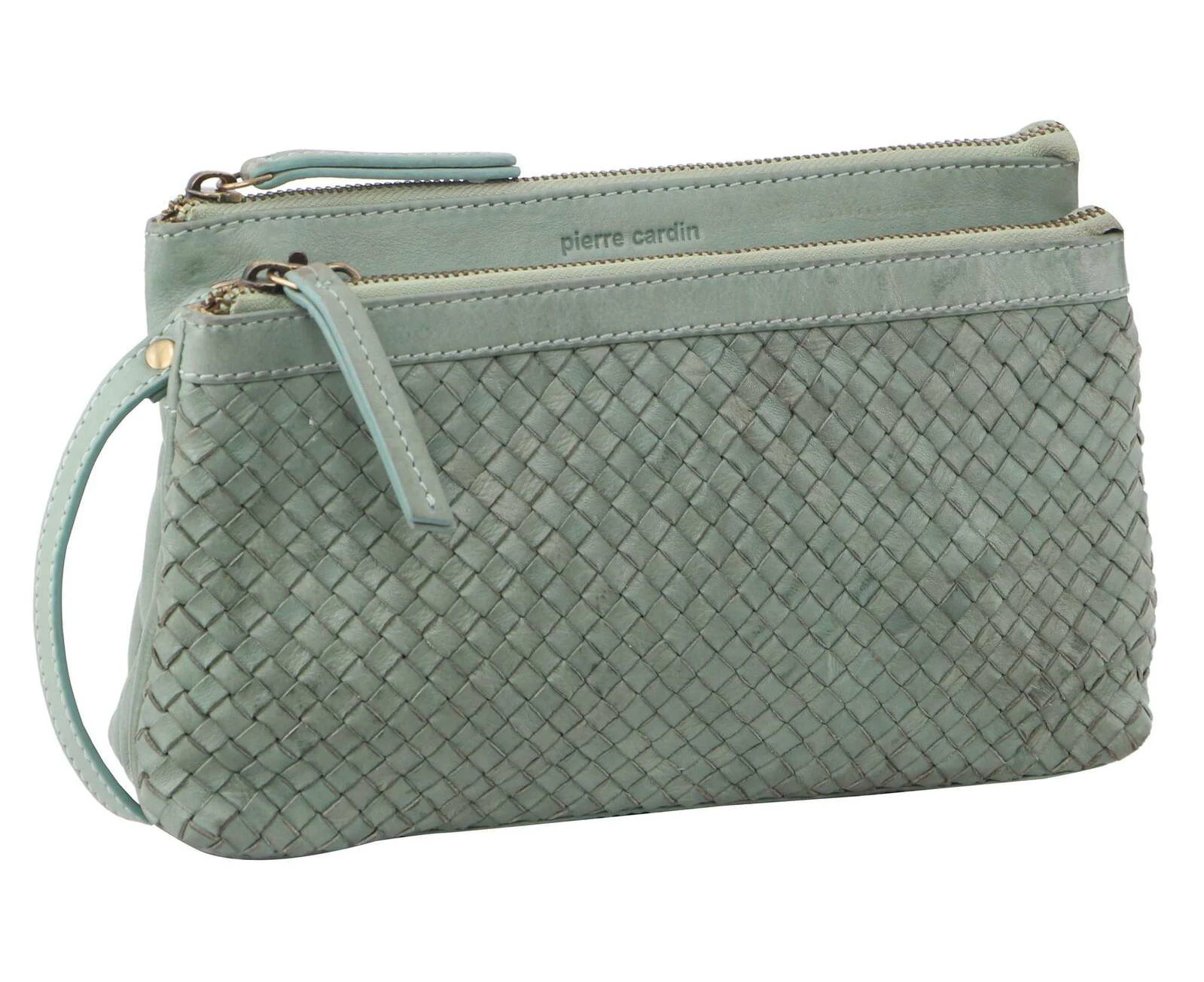 Pierre Cardin Woven Ladies Crossbody/Clutch Bag - Mint