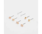 Target 9 Pack Diamante Pearl Stud Earrings