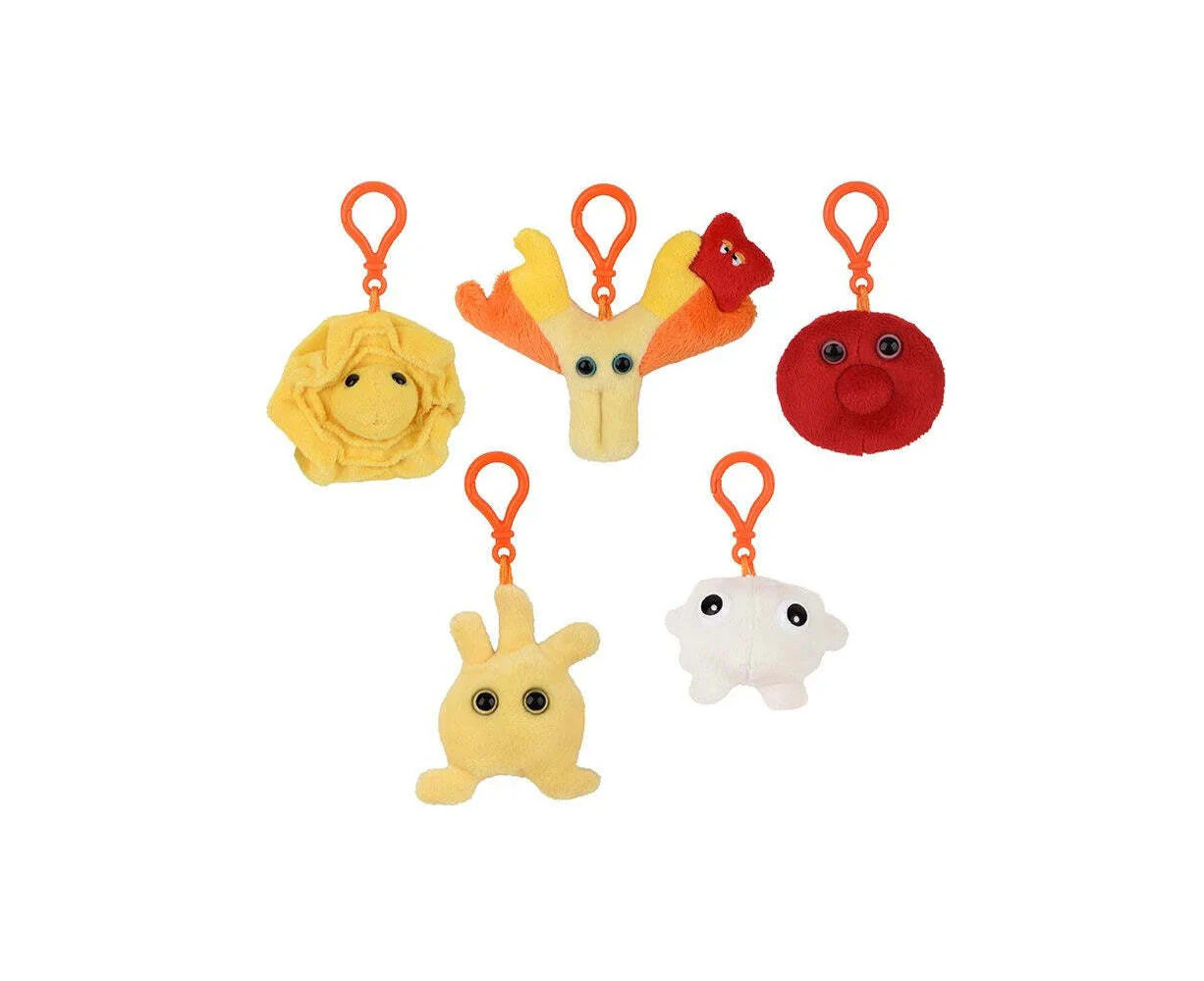 5pc Giant Microbes Blood Cells Human Biology Plush Hanging Accessory Toy