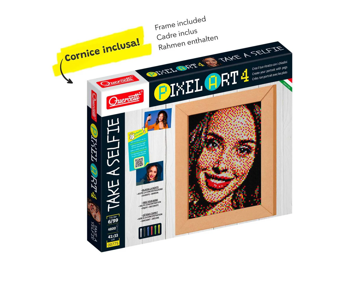 Quercetti Pixel Art4 Take a Selfie Decorative DIY Art/Craft Home Wall Decor 41cm