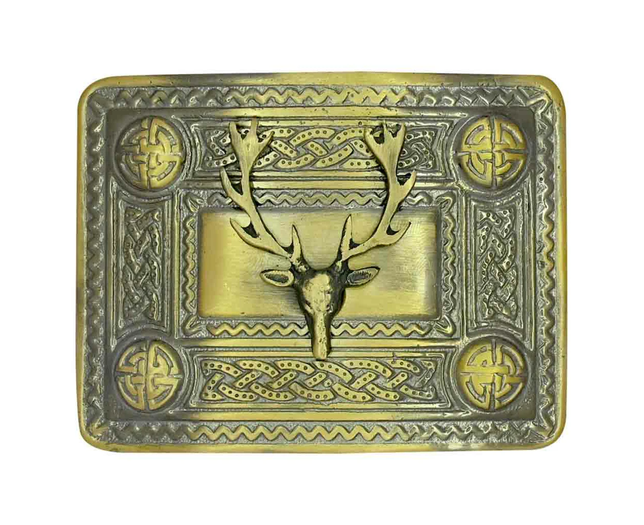 Stag Mount Kilt Belt Buckle Antique