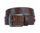 Mens Leather Belt Full Grain Jeans Leather Belt Swank Brown - BTM137BRN