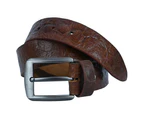 Mens Leather Belt Full Grain Jeans Leather Belt Swank Brown - BTM137BRN