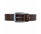 Mens Leather Belt Full Grain Jeans Leather Belt Swank Brown - BTM137BRN