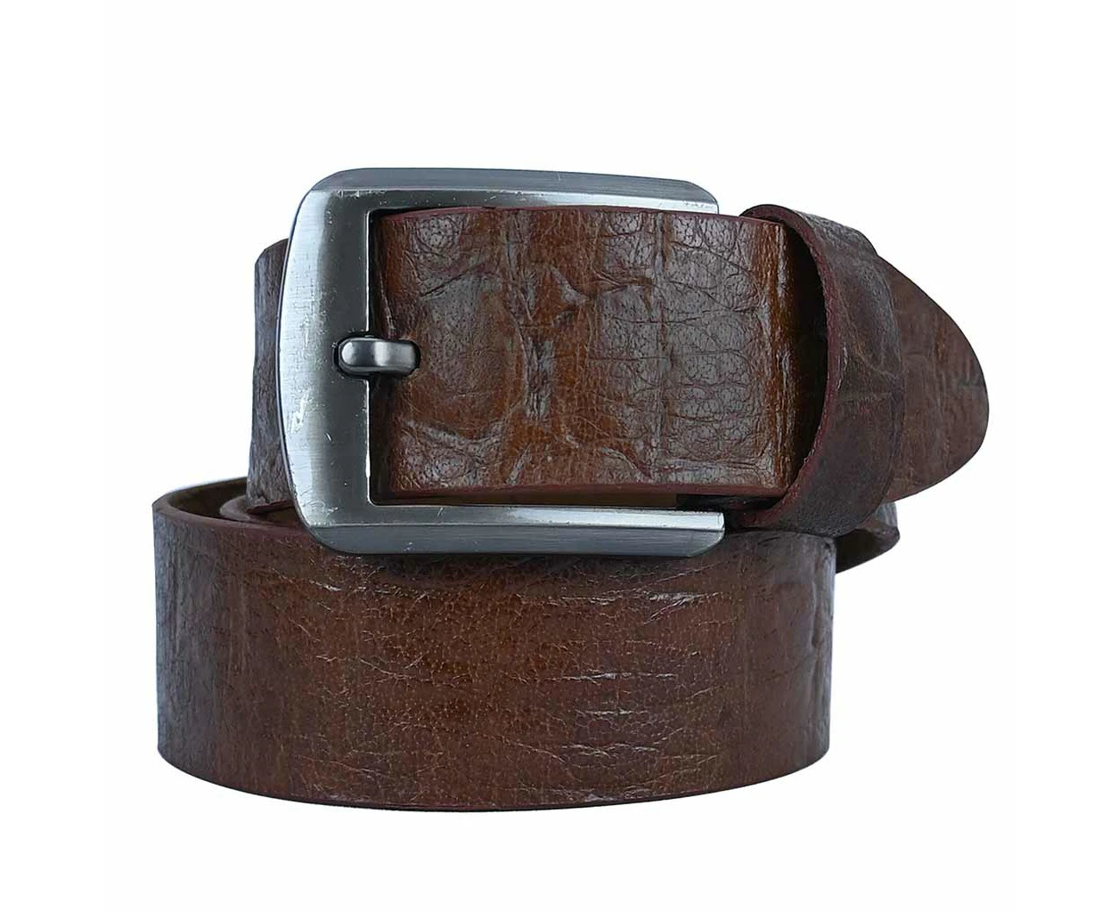 Mens Leather Belt Full Grain Jeans Leather Belt Swank Brown - BTM137BRN