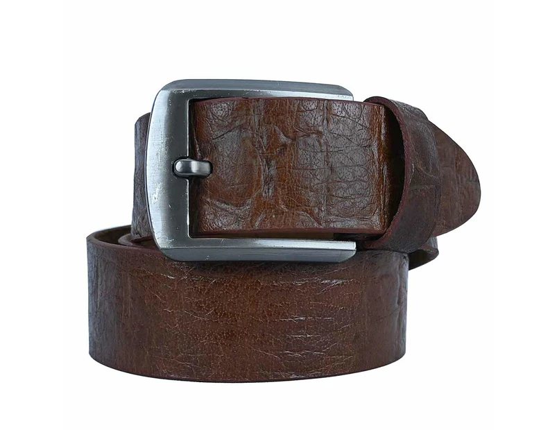 Mens Leather Belt Full Grain Jeans Leather Belt Swank Brown - BTM137BRN