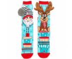 MADMIA Christmas Toddler Long Knee High Socks - Boy s Pair - Colour Blue/Red