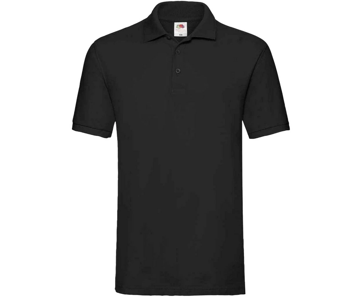 Fruit of the Loom Mens Premium Cotton Pique Polo Shirt (Black) - PC3887