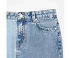 Target Straight Leg Two-Tone Denim Jeans